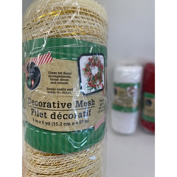 Crafter's Square Christmas Mix of 6 in. Decorative Mesh, 6in x 5-yd. 3 Rolls - Picture 6 of 10